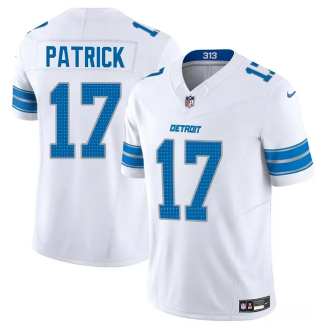 Men's White Detroit Lions #17 Tim Patrickn 2024 F.U.S.E. Vapor Limited Stitched Jersey
